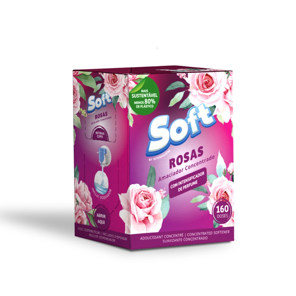 5600387494062-SOFT - Amaciador Concentrado Rosas - 160 Doses - BiB - 3L