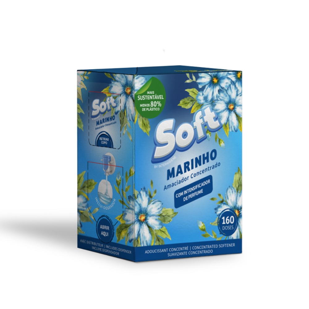 5600387494055-SOFT - Amaciador Concentrado Marinho - 160 Doses - BiB - 3L